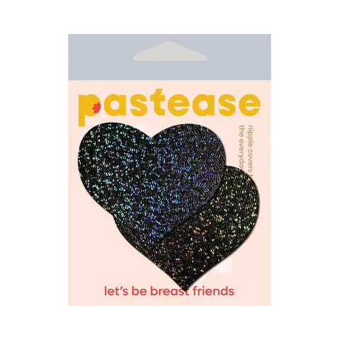 Pastease Love: Black Glitter Hearts Pasties