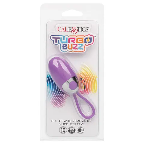 Turbo Buzz Bullet with Removable Silicone Sleeve Purple