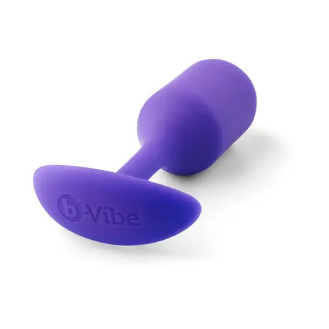 b-Vibe Snug Plug 2 Weighted Silicone Anal Plug in Purple
