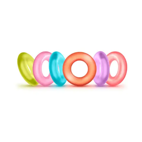 Play with Me King of the Ring Cockring 6-Pack Assorted Colors