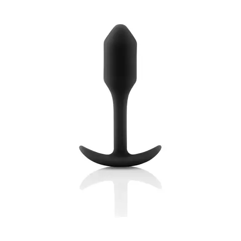 B-Vibe Snug Plug 1 Weighted Silicone Anal Plug in Black