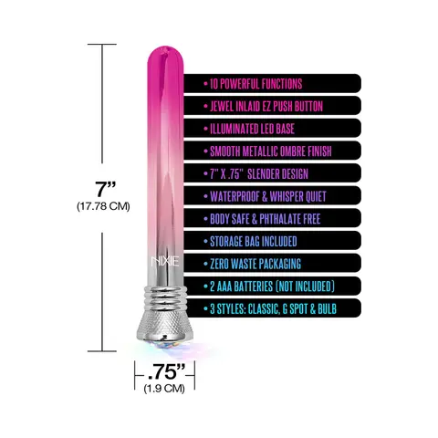 Nixie 10-Function Waterproof Classic Vibe - Pink Ombre Glow