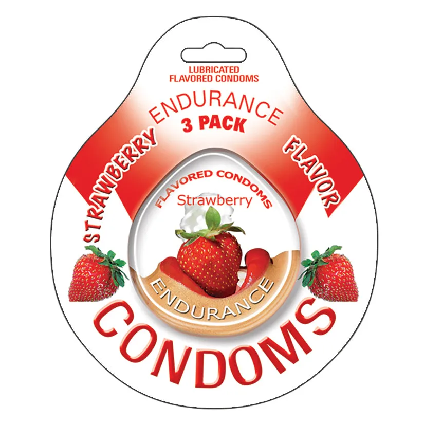 Endurance Condoms Strawberry 3-Pack