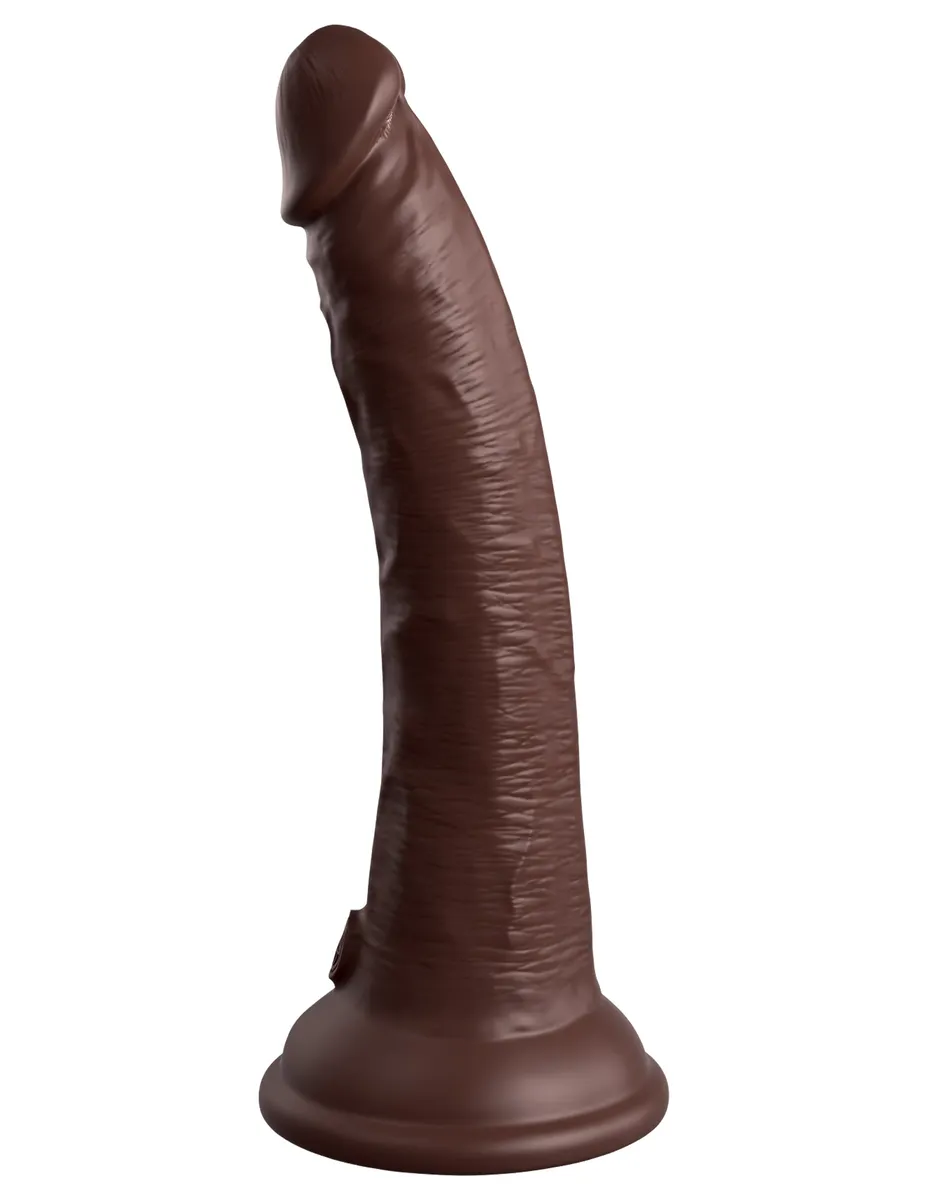 King Cock Elite 7" Vibrating Silicone Dual Density Cock with Remote