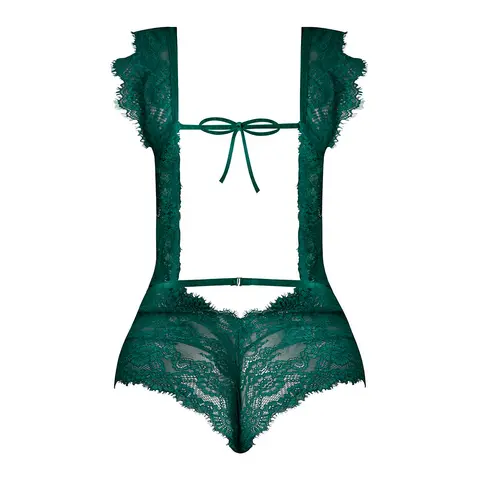 Magic Silk Evermore Cutout Romper Emerald Queen Size