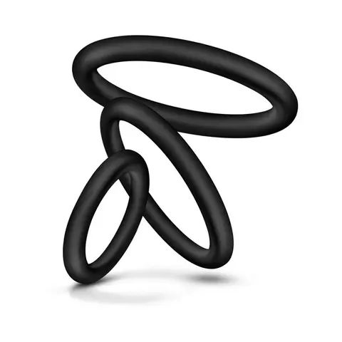 Performance VS4 Pure Premium Silicone Cockrings 3-Pack Set in Black