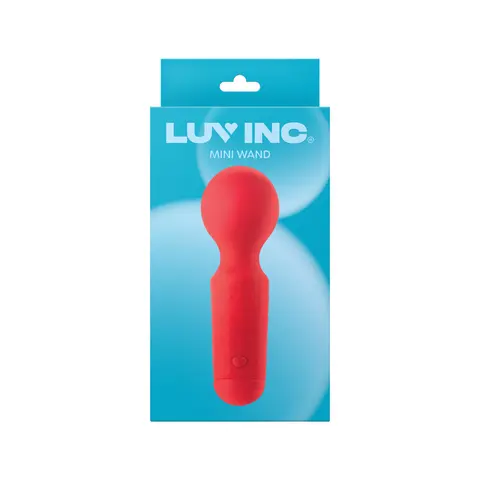 Luv Inc Mw65 Mini Wand Rechargeable Flexible Silicone Vibrator in Red