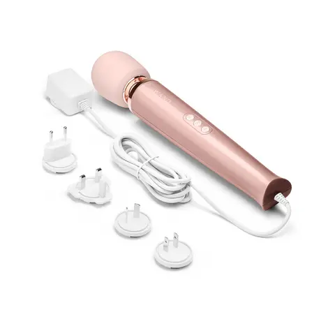 Le Wand Plug-In Vibrating Massager in Rose Gold