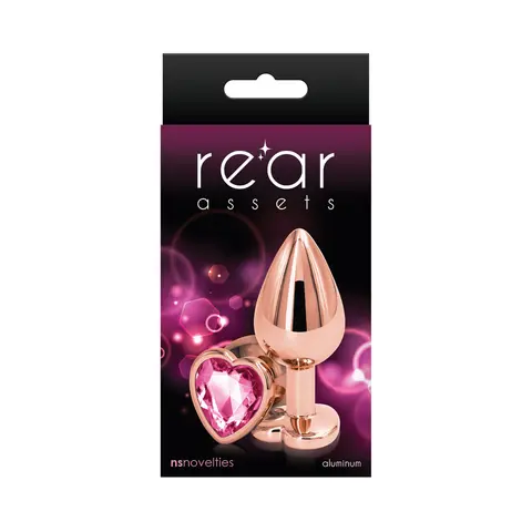 Rear Assets Rose Gold Heart Plug Medium in Pink