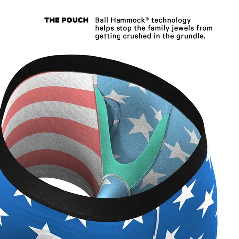 Shinesty The Mascot American Flag Ball Hammock Pouch Underwear with Fly XS