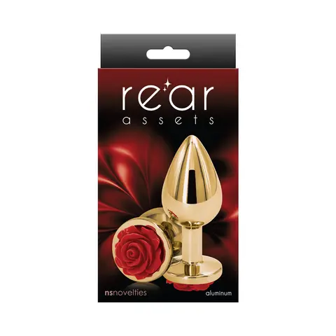 Rear Assets Rose Anal Plug Medium in Red