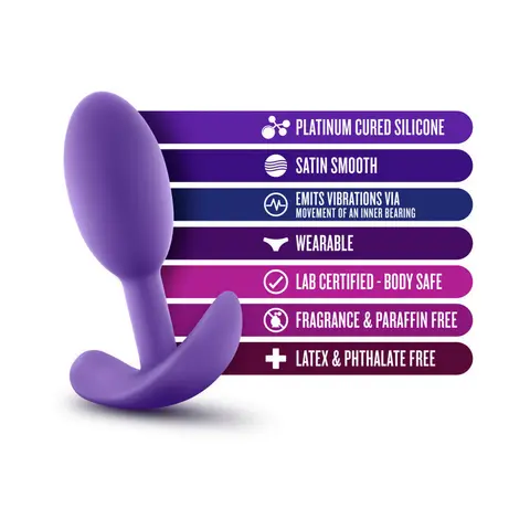 Luxe Wearable Vibra Slim Plug Small in Purple