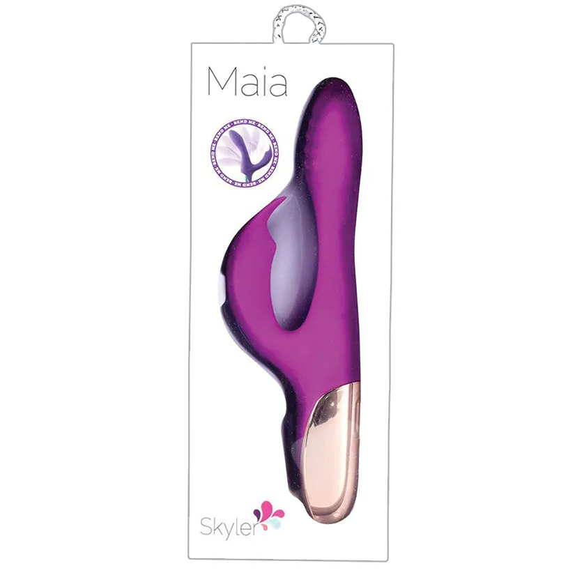 Maia Skyler Rechargeable Bendable Rabbit Purple 8.5 in.