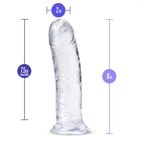 B Yours Plus Roar n' Ride 8 in. Dildo in Clear